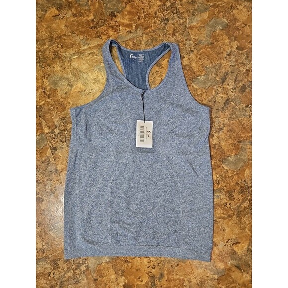 ZYIA Tops - ZYIA Active Tank Top Copper Charged Athletic Shirt Blue Size XL NWT (A121)‎